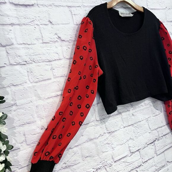 VINTAGE YVES VENET 80s/90s Retro Knit Sweater Size Large Pullover - Picture 3 of 8